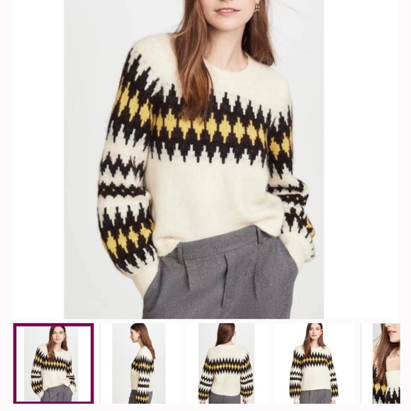 A.L.C. Badgley Alpaca Wool Blend Fair Isle Sweater - Size Small - Picture 8 of 10